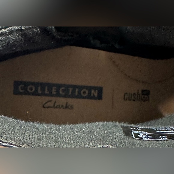 CLARKS Ankle Boots Womens Sz 6.5 M Black Leather 2.5” Heel Comfy EMSLIE MONET - Picture 10 of 10